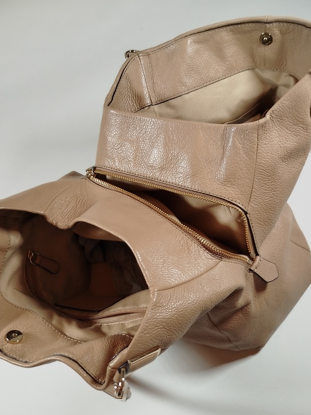 COACH Pebble Leather Hobo Bag in Taupe - Picture 4 of 15